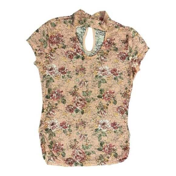No Boundaries Floral Fitted Cap Sleeve Top - Picture 4 of 6